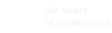 15+ Years of experience logo in white